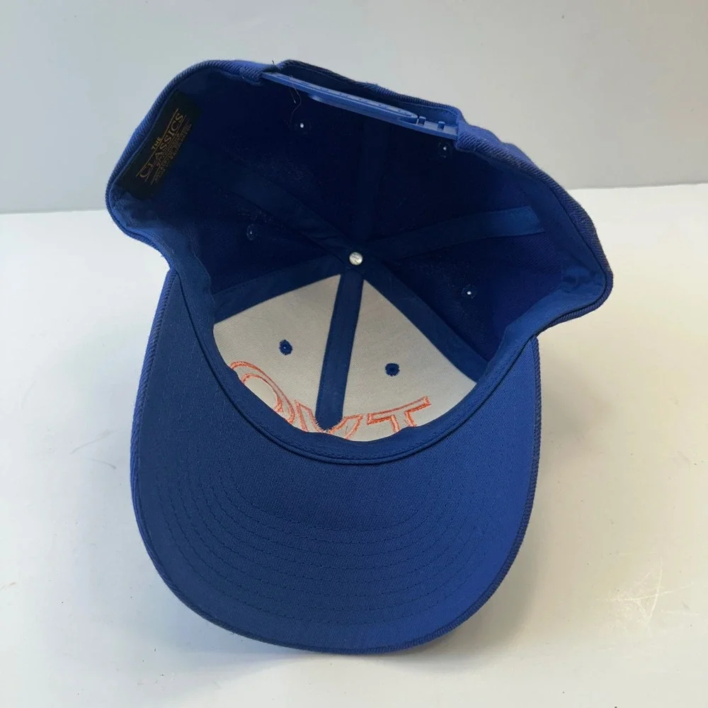 TVO Snapback Hat‎ Adult Blue Orange Embroidered Logo Baseball Cap Wool Blend
